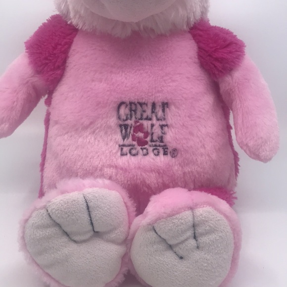 Fiesta Plush 15” Pink Wolf Skin Great Wolf Lodge Zipper Back Stuffed Animal Read - Picture 3 of 9